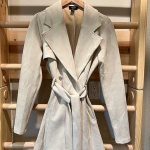Faux Suede Double Breasted Jacket